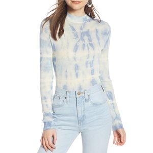 Something Navy Tie Dye Turtleneck Mock Neck Sz M
